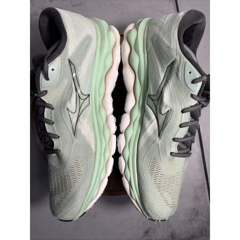 Mizuno Wave Sky 7 Mens Running Shoes Grey Blue Lime J1GC230253 Size 13